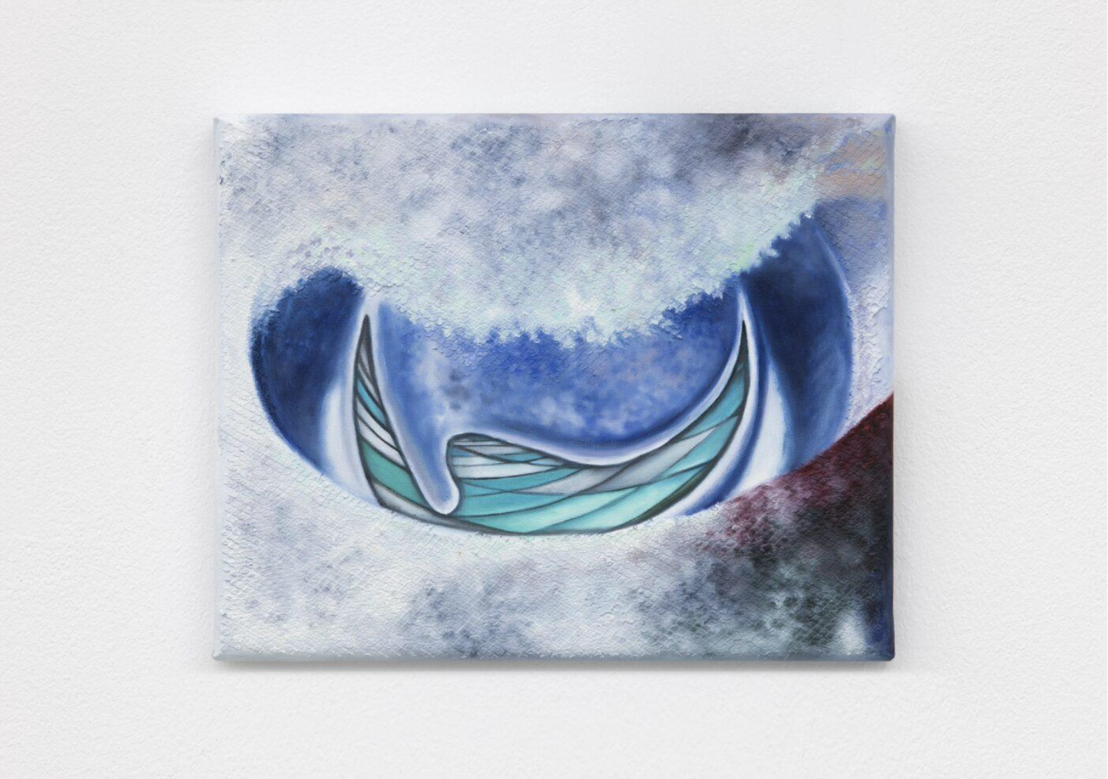 *Espejito XVIII: Tres en Raya*, 2023, huile et pâte à modeler sur toile, 20.3 x 25.4 cm. Courtesy the artist. Photo © Ruben Diaz