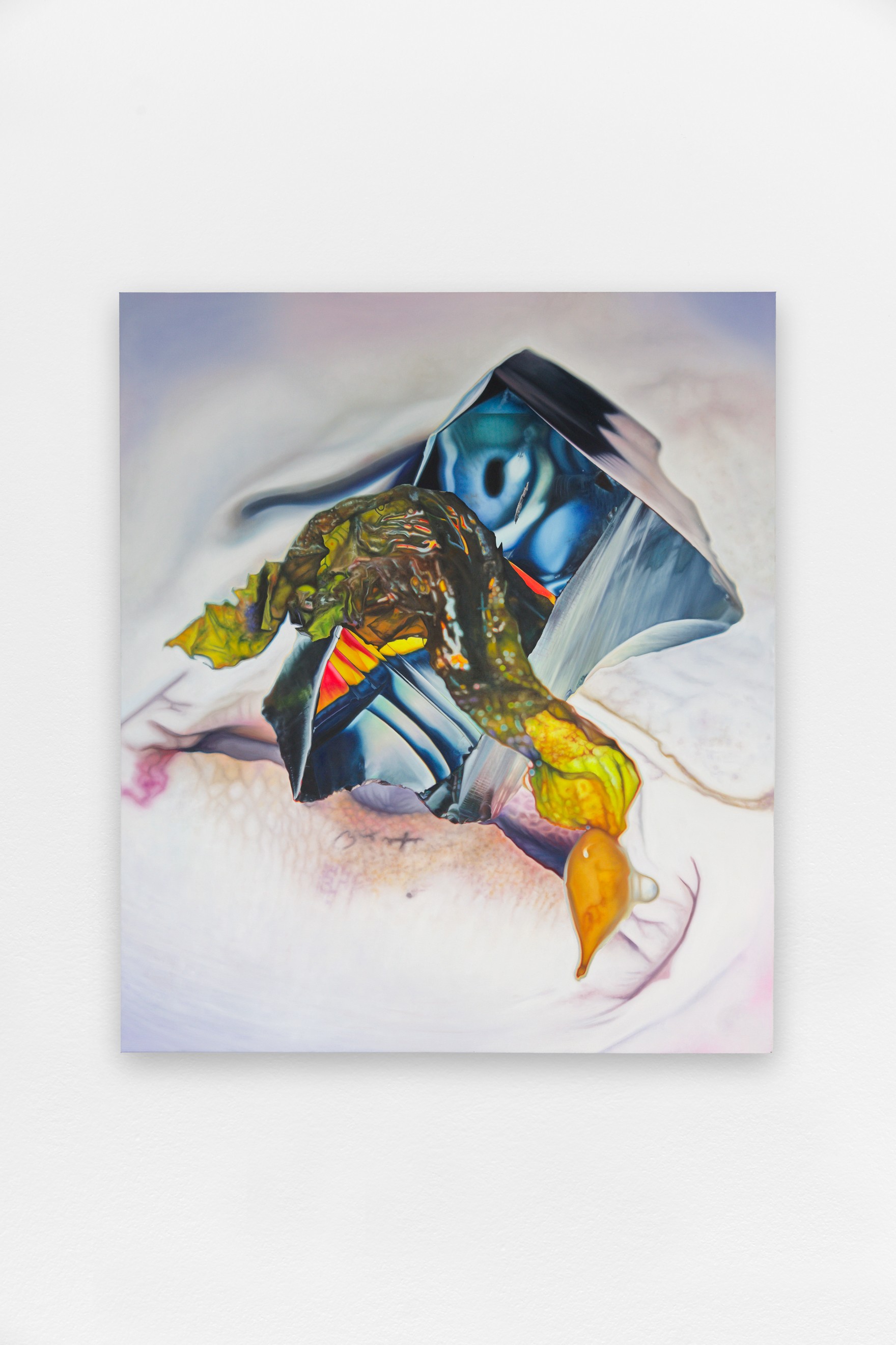 *Loose Lips Sink Ships*, 2024, peinture à l’huile sur lin, 163 x 140 cm. Courtesy the artist & Spiaggia Libera, Paris. © Aurélien Mole