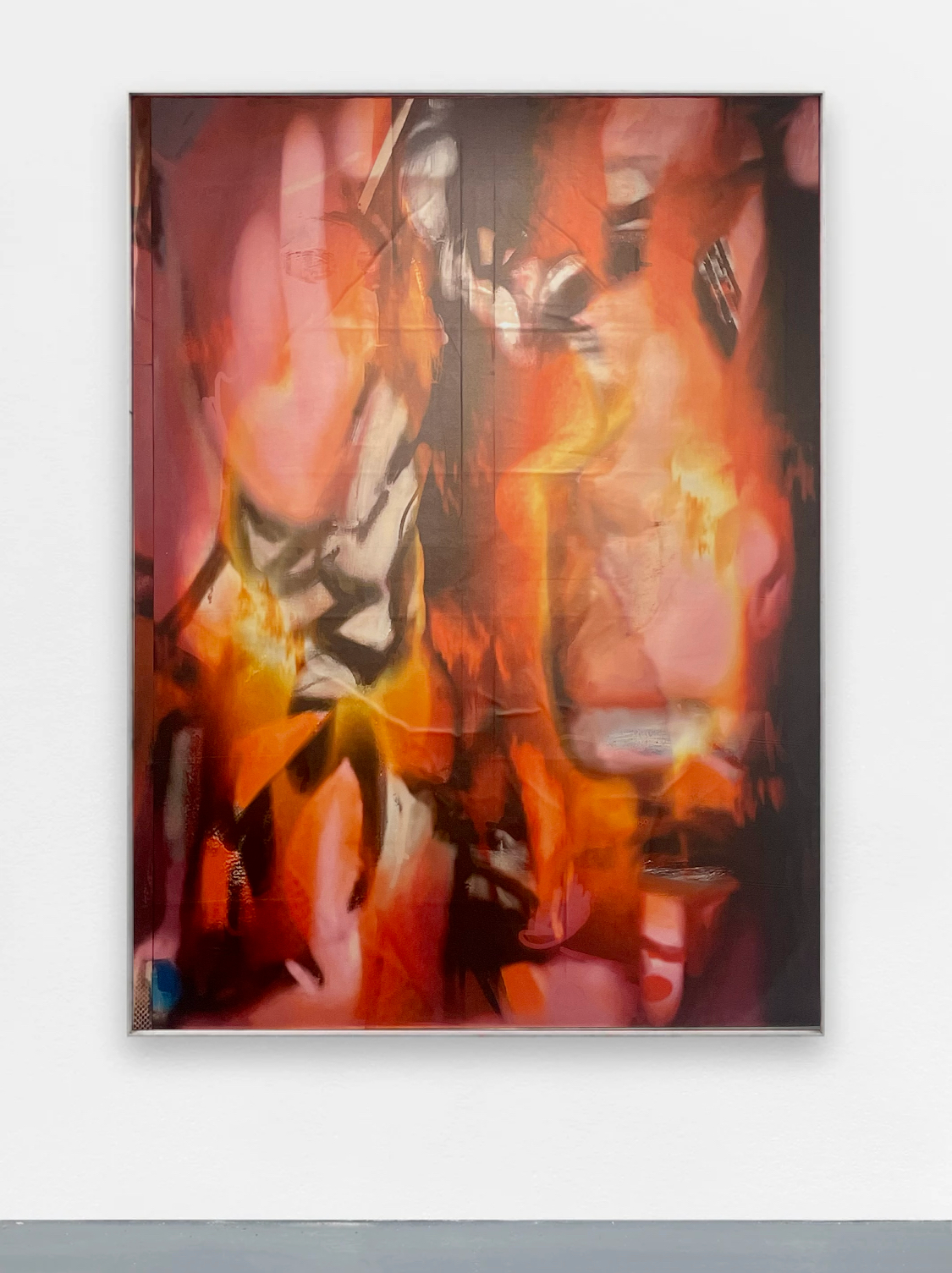 *To the Tick of Two Clocks*, 2023, UV print on photochromatic film on canvas, 182 x 134 cm. Courtesy the artist & Spiaggia Libera, Paris. © Aurélien Mole