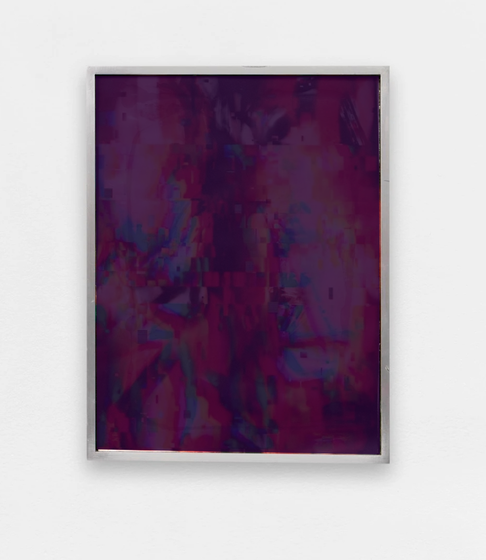 *Soft Fruit Growing*, 2023, UV print on photochromatic film on cotton canvas, 26 x 20 cm. Courtesy the artist & Spiaggia Libera, Paris. © Aurélien Mole