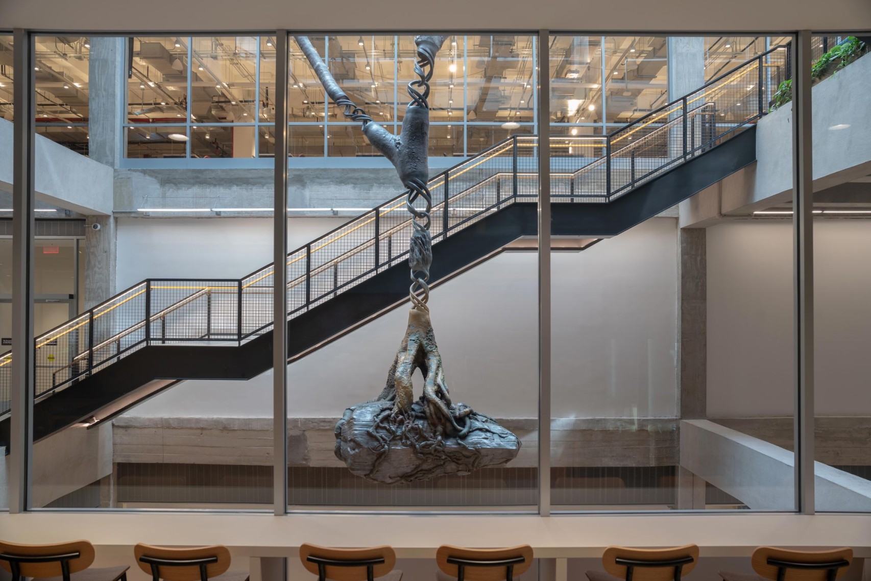 Exhibition view, *Sacred Footprint*, Meta, James A. Farley Building, New York, 2022.