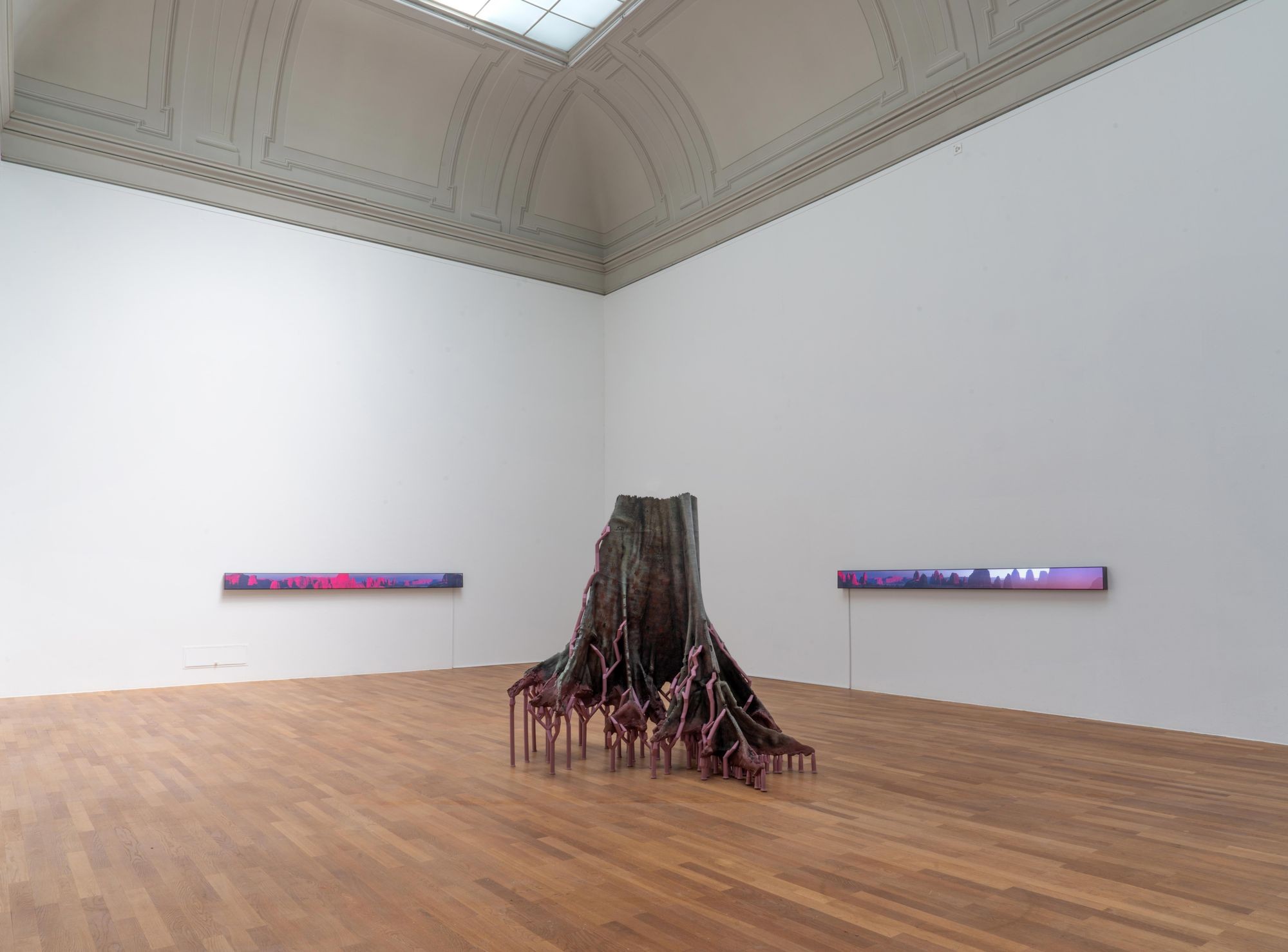 Vue d’exposition, « Ecotone Dawn », Kunsthalle Winterthur, Winterthur, Allemagne, 2023.