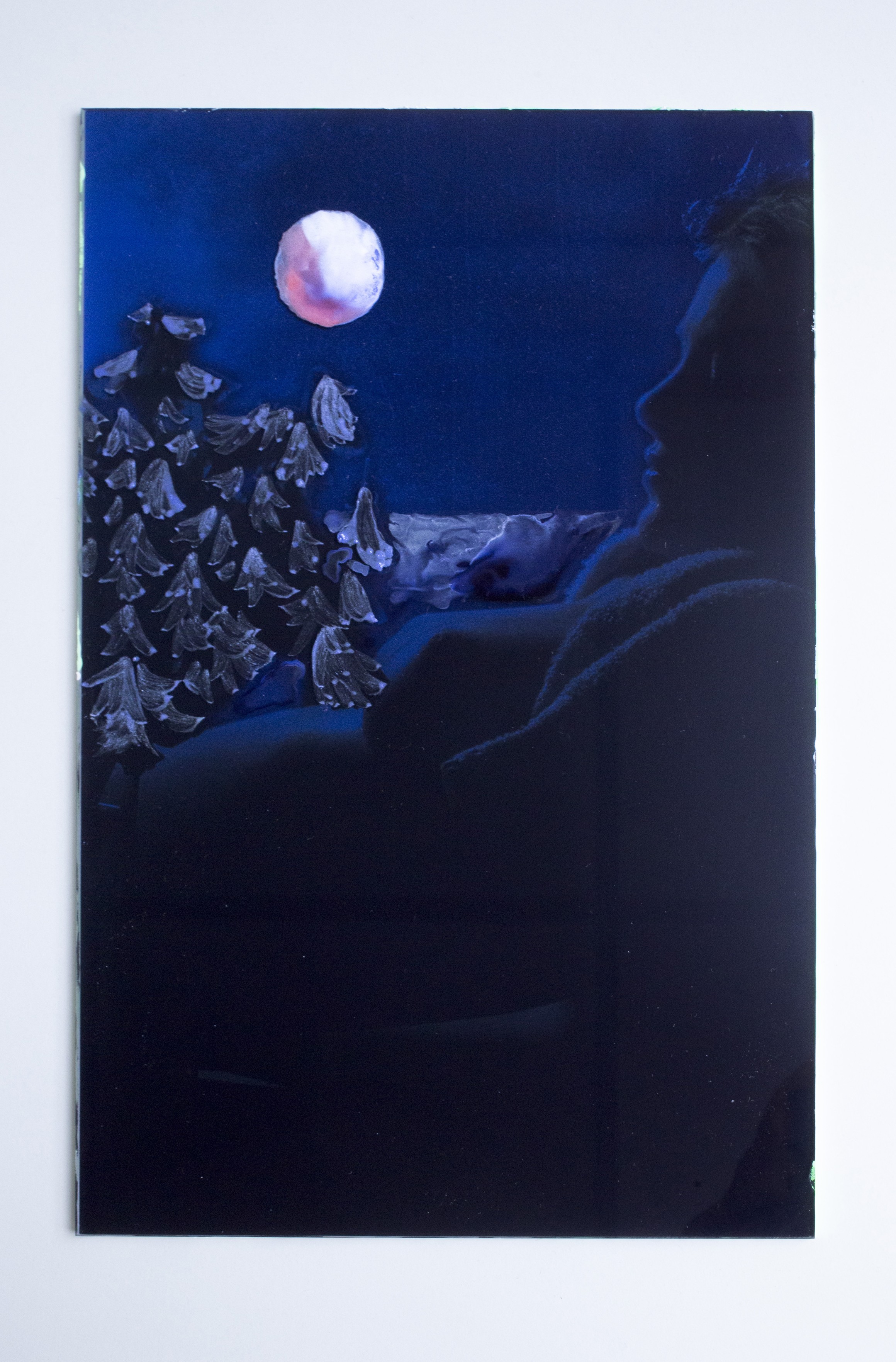 *Erotique body experience n°8*, 2024, impression sur plexiglas, peinture, 30 x 20 cm. Courtesy the artist & spiaggia libera, Paris. Photo © Marilou Poncin