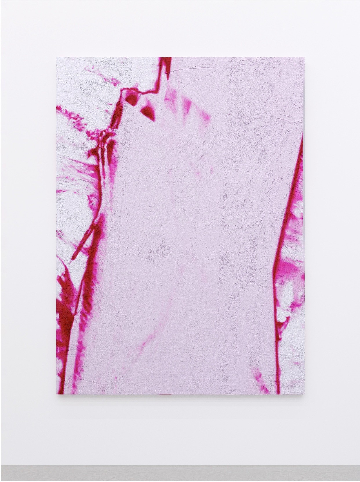 *My Olfedd Rea Teems Your Retina*, 2024, UV Print on composited material, augmented reality filter with audio, 190 x 140 cm. Courtesy the artist & spiaggia libera, Paris.