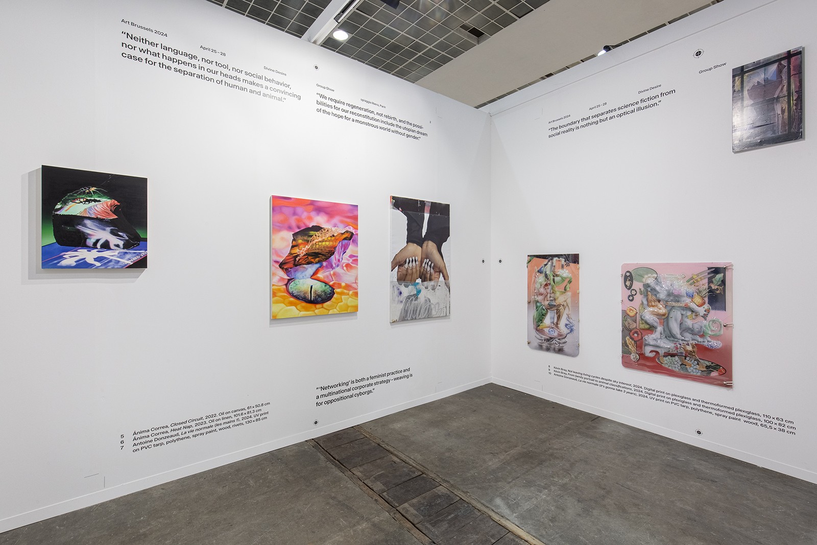 Vue d’exposition, « Divine Desire », Art Brussels, Brussels, 2024. Photo © Gabriele Abbruzzese