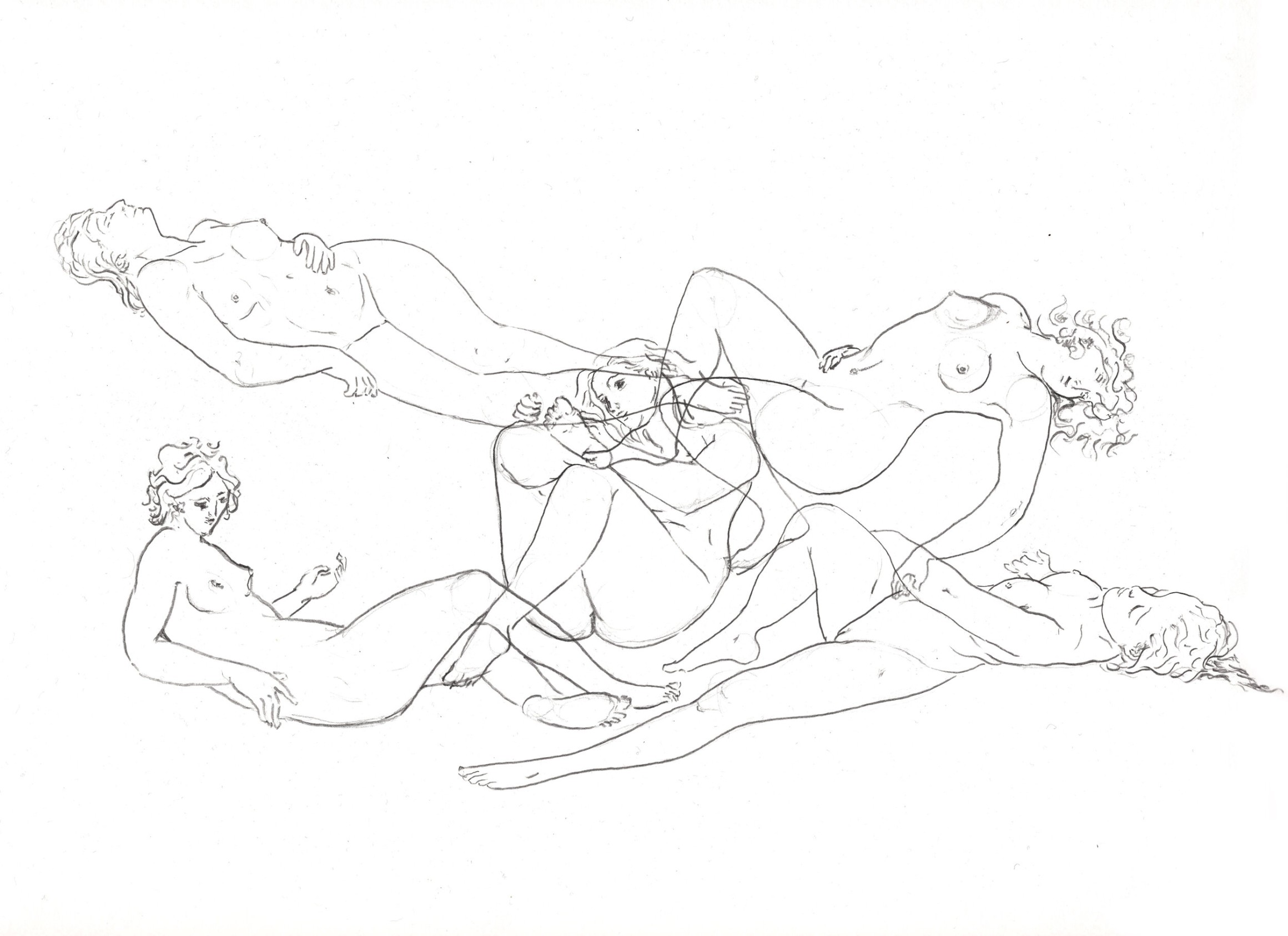 Soukaina Joual, *The Female Gaze .01*, 2021, drawing on paper, 37 x 45 cm. Courtesy the artist & Spiaggia Libera, Paris.