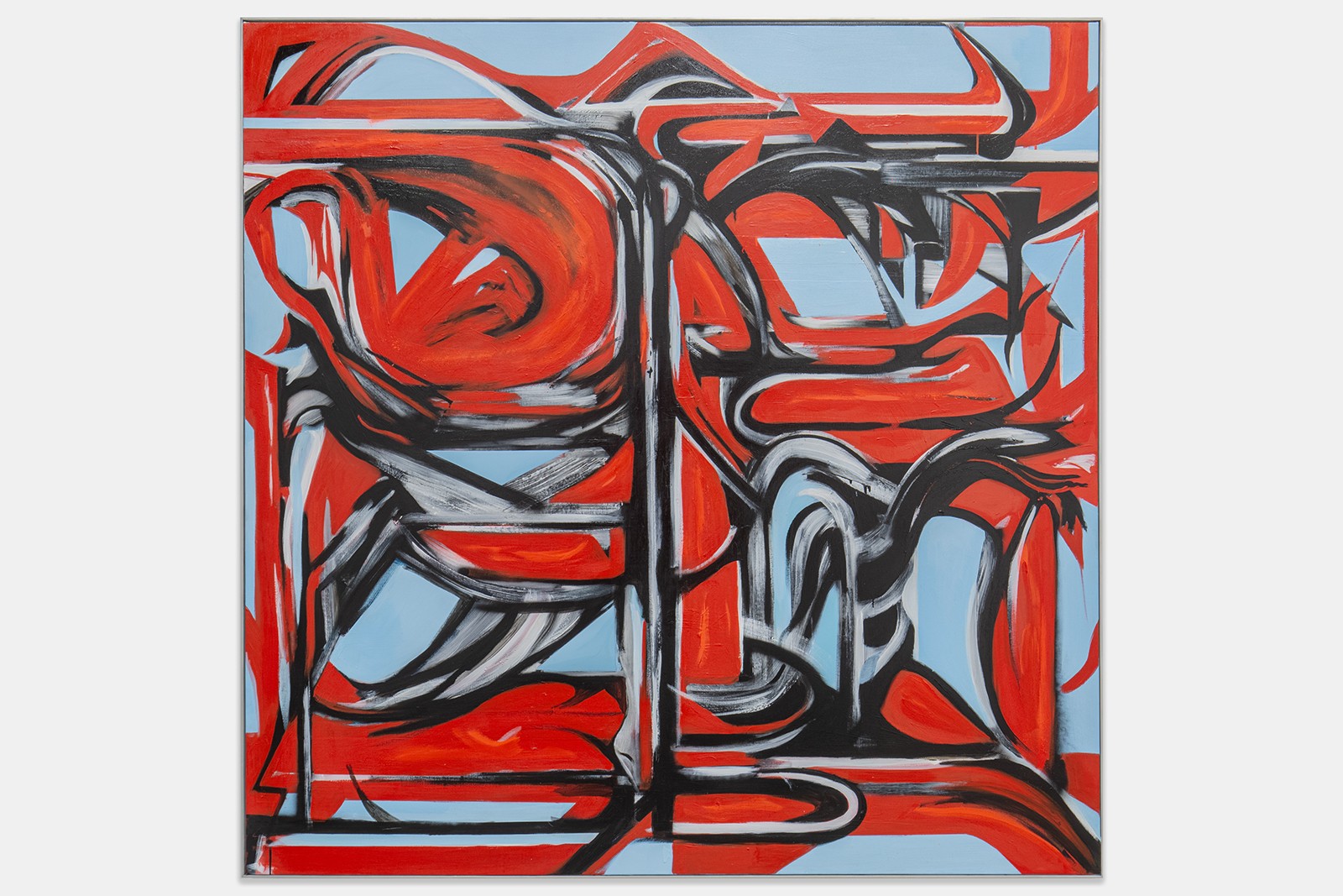 *Apple Riped*, 2024, peinture sur toile, film photochromatique, 180 x 180 cm. Courtesy the artist & Spiaggia Libera, Paris. Photo © Gabriele Abbruzzese