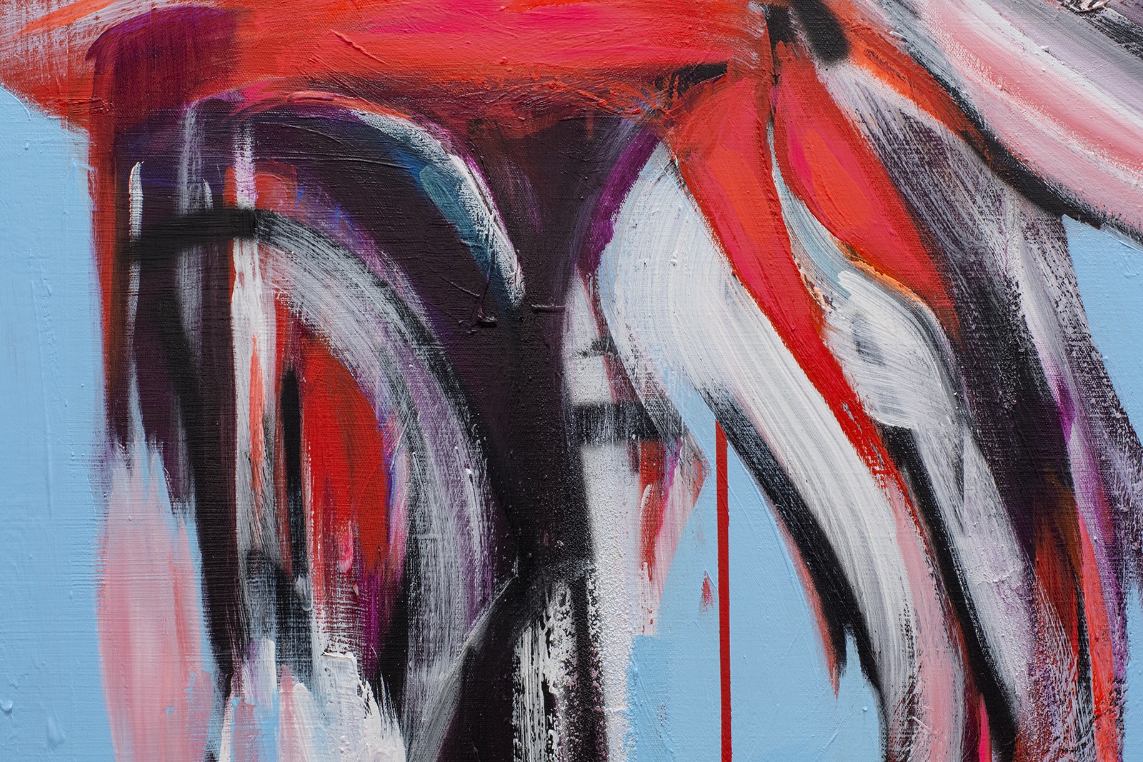 *Who Real ⸮* (détail), 2024, peinture sur toile, film photochromatique, 220 x 190 cm. Courtesy the artist & Spiaggia Libera, Paris. Photo © Gabriele Abbruzzese