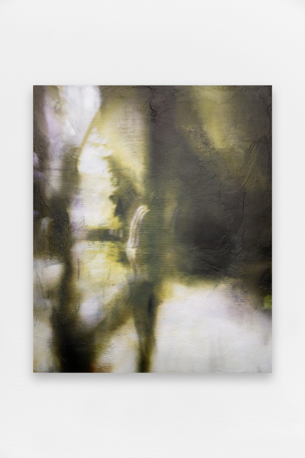 *Htey idre their orhses*, 2023, foam, tile adhesive, net curtain, UV print, AR filter, 95 x 79 cm. Courtesy the artist & Spiaggia Libera, Paris. © Aurélien Mole